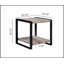 Ensemble de salon contemporain 3 pièces avec table basse rectangulaire et 2 tables de bout carrées, meubles en bois brun rustique et noir