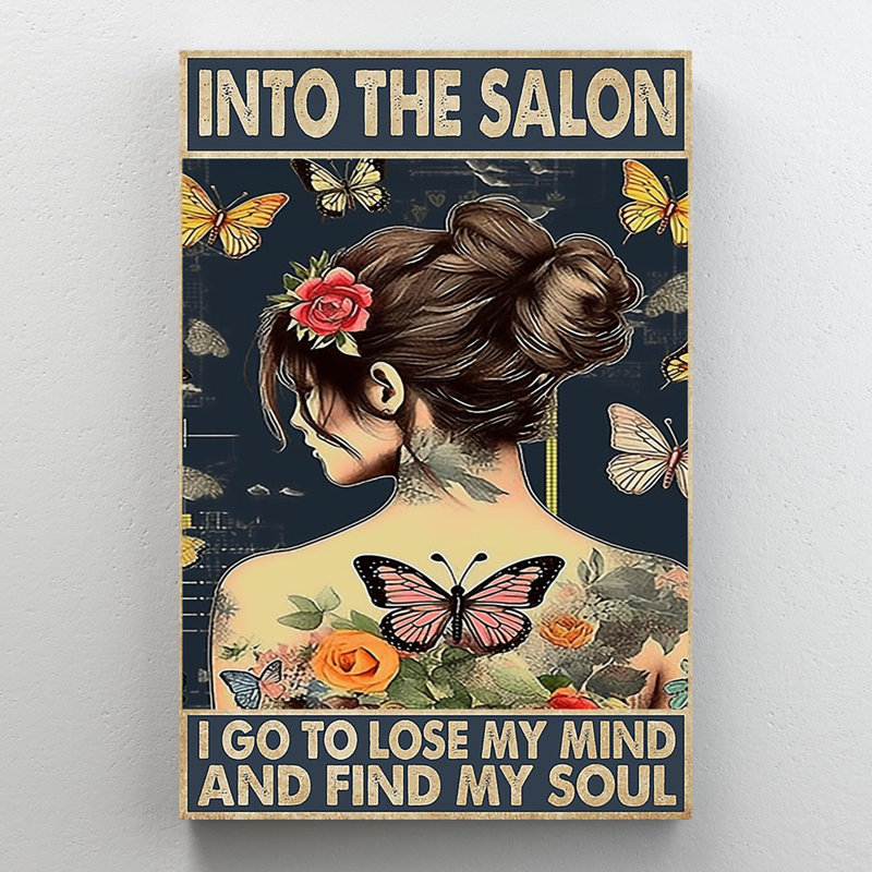 Woman Into The Salon - 1 Piece Rectangle Graphic A " Woman Into The Salon - 1 Piece Rectangle Graphic Art Print On Wrapped Canvas "