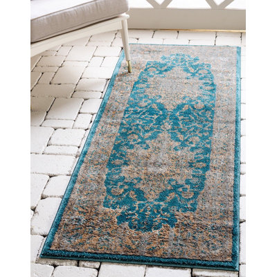 Tapis brun / bleu sarcelle Conwell