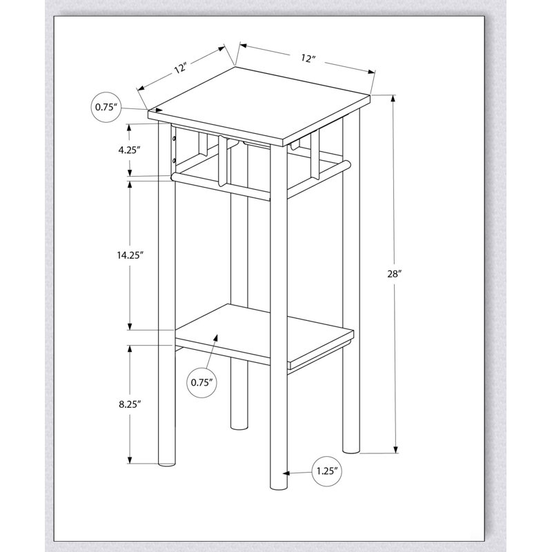 Table d'appoint moderne à 2 niveaux avec rangement, parfaite pour le salon et la chambre à coucher, design contemporain, finition stratifiée
