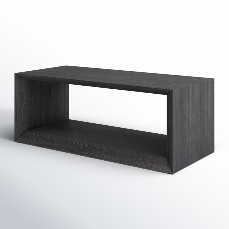 Table basse en simili bois avec tablette Samuelson, H 18 po x L 48 po x l 23,38 po, Gris anthracite