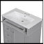 Meuble-lavabo de salle de bain avec lavabo supérieur, armoire de rangement avec 2 tiroirs et un tiroir basculant