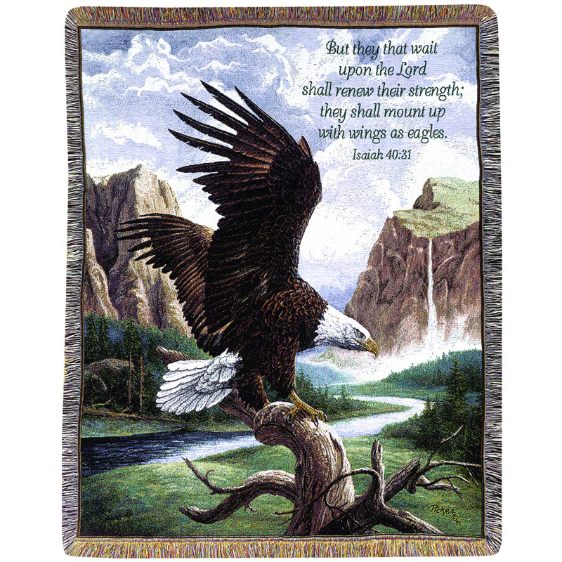 Manual Woodworkers & Weavers Freedom with Verse Woven Tapestry Throw – 50"x60"