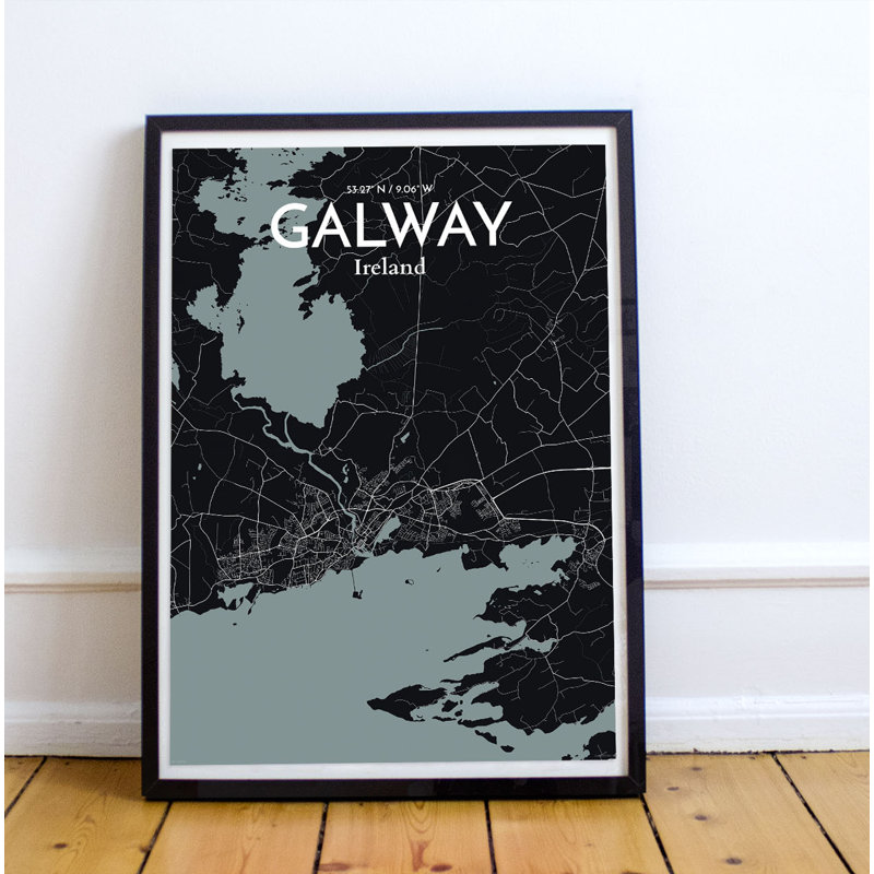 Galway City Map - No Frame Print, 43.2cm H x 27.9cm W x 0.13cm D