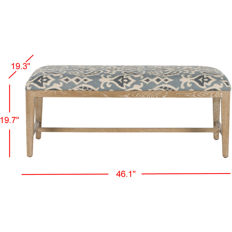 Benae Upholstered Bench, Blue Pattern