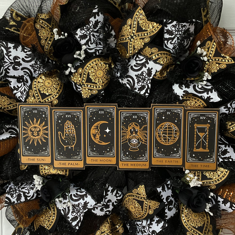 Couronne de tarot d'Halloween fabriquée à la main