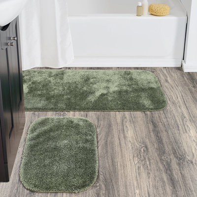 Ensemble de tapis de bain en nylon 2 pièces avec envers antidérapant Mccluney
