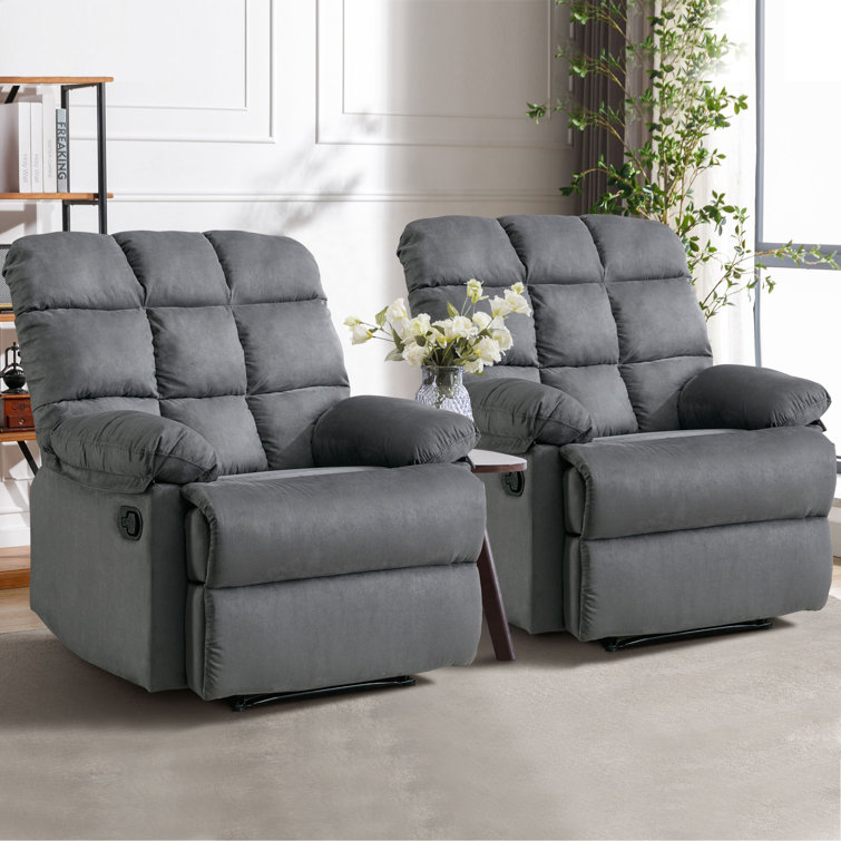 Latitude Run® Brevik 35 Wide Contemporary Breathable Skin Friendly Fabric Soft  Padded Manual Recliner Chair & Reviews