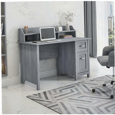 Bureau classique avec rangement, gris