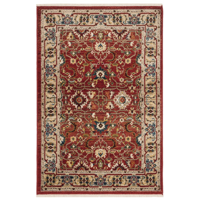 Ralph Lauren Ines Flat Weave, Polypropylene, Red / Beige Area Rug
