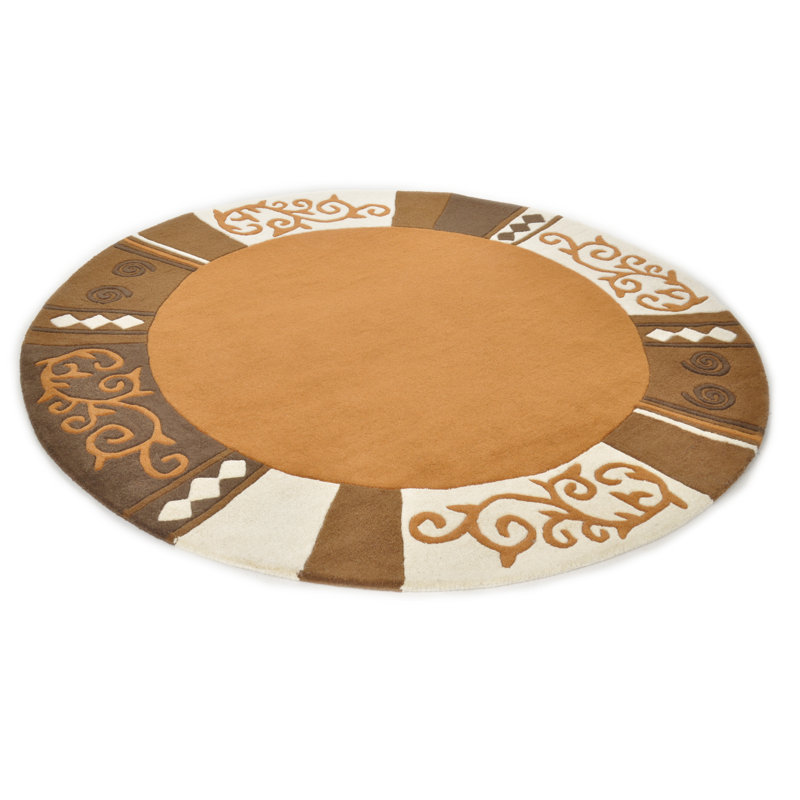 Ambadi Solid Colour Wool Hand Tufted Area Rug, Round 150cm