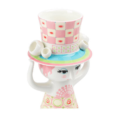 Lady With Hat Ceramic / Porcelain Table Vase