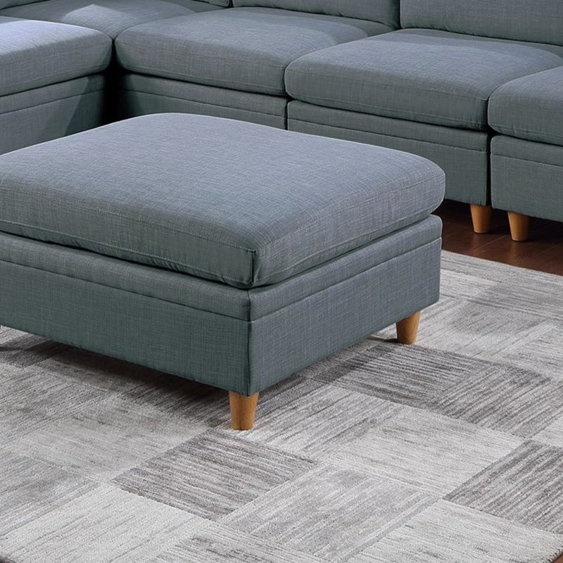 Meuble de salon avec repose-pieds en acier Dorris, Gris foncé