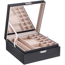 Brown Velvet Scratch Resistant Anti Tarnish Jewelry Box with 6pcs Manicure  Set