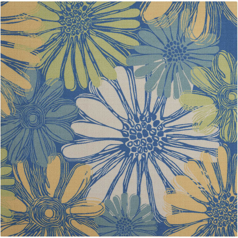 Danecia Floral Indoor Rug, Square 6'6"