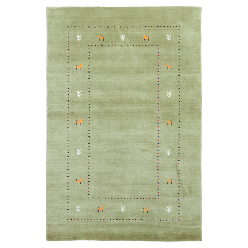 Kashkuli Gabbeh Olive Rug 3'9" x 5'8"