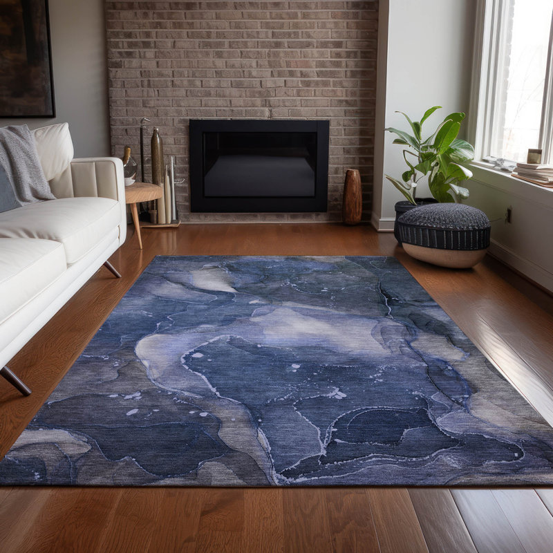 Blayr Washable Abstract Indoor / Outdoor Rug, Rectangle 9' x 12'