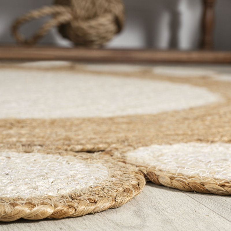 Tapis crème / naturel Adwin, Rond 4 pi 1 po