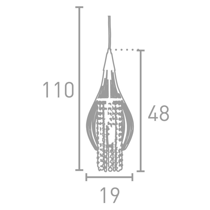 2 - Light Chrome Teardrop Pendant