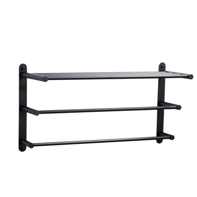 3-Tier 24" Stainless Steel Wall Mounted Towel Rack With Concealed Mounting Hardware
