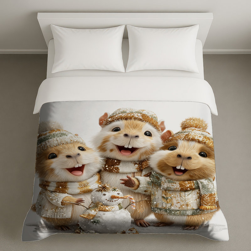 Cochons d'Inde en chandail, housses de couette, Lit simple