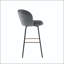Tabouret de bar pivotant à hauteur fixe - Structure en métal noir avec velours gris et repose-pieds doré (ensemble de 2)