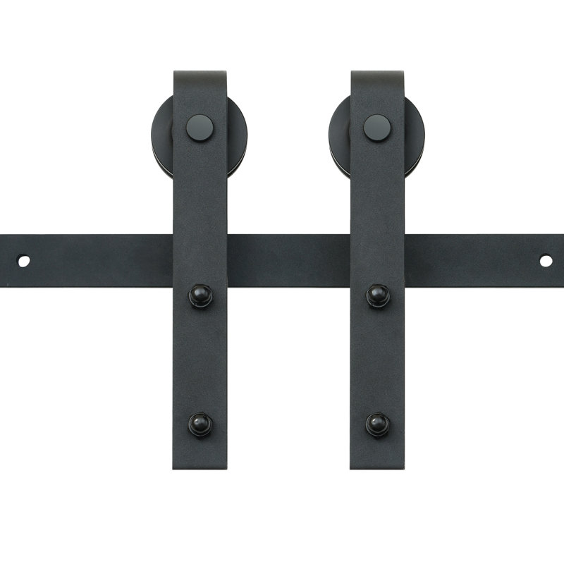 10FT Black Carbon Steel Sliding Barn Door Hardware Kit