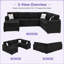 Canapé d'angle en U Doroteia avec méridienne de rangement, ports USB et coussins décoratifs, couleur rouge.-64422767