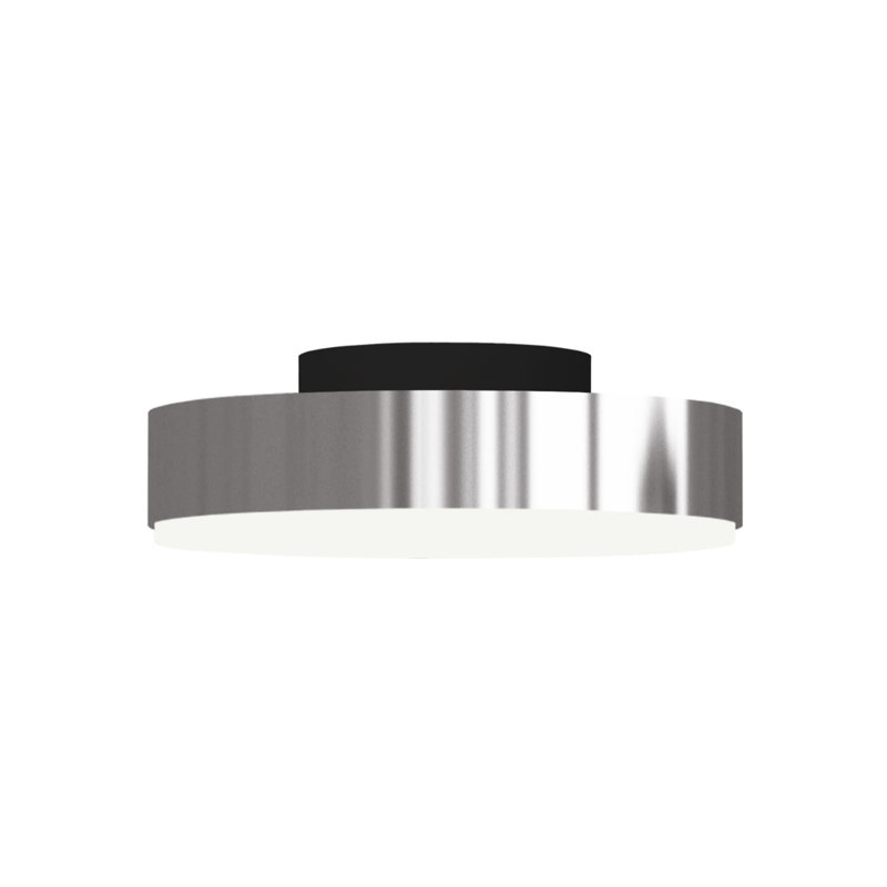 Discus Ceiling Lamp, Matte Black, Polished Nickel