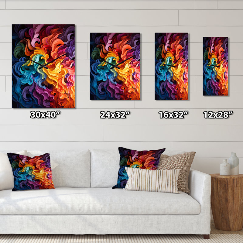 Opt Art Vibrant Illusions II - Très grandes horloges murales modernes, Moyen