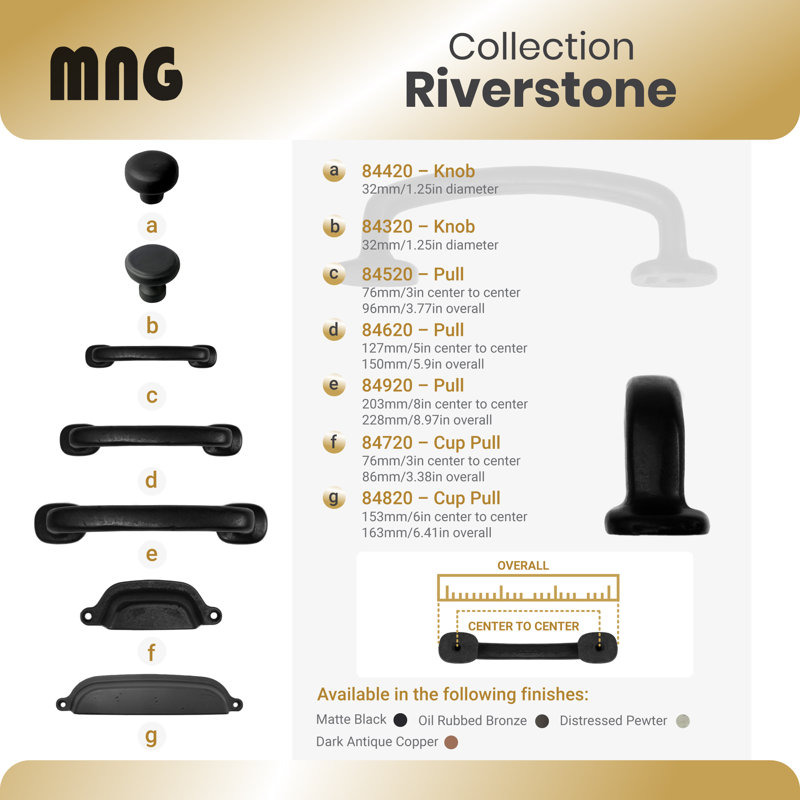 Riverstone Oil Rubbed Bronze Bar Pull with Mounting Hardware