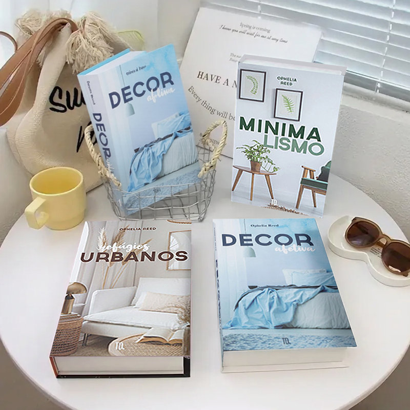 Ensemble de 3 faux livres décoratifs colorés