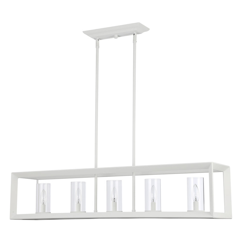 Smyth Natural White Glass 5-Light Linear Pendant
