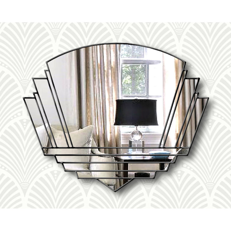 Isabell Flat Wall Mirror, Clear/Black