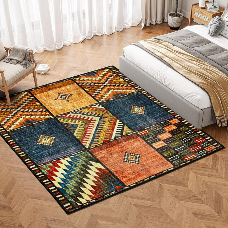 Square Vintage Look Faux Fur 120cm X 120cm Area Rug