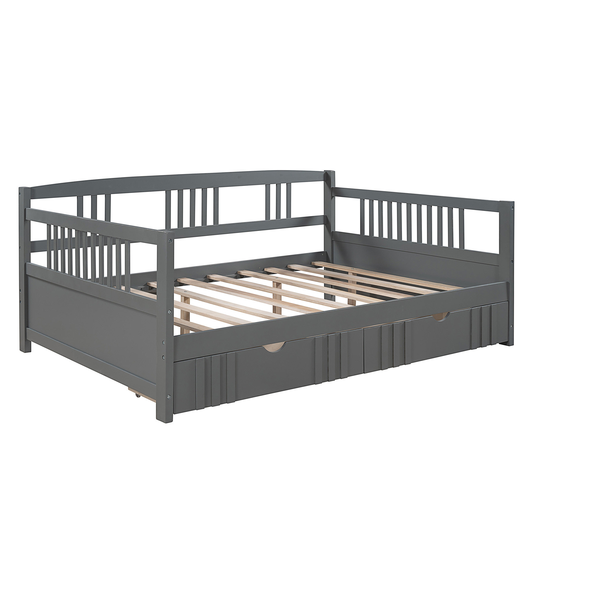 Red Barrel Studio® Solid Wood Slat Storage Bed | Wayfair