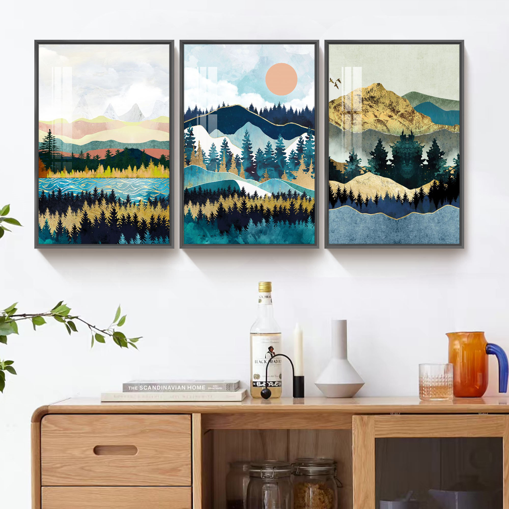 Millwood Pines Nature - 3 Piece Picture Frame Print Set on Canvas | Wayfair