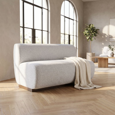 Banc modulaire rembourré à trois places avec tissu performant Milano Banquette