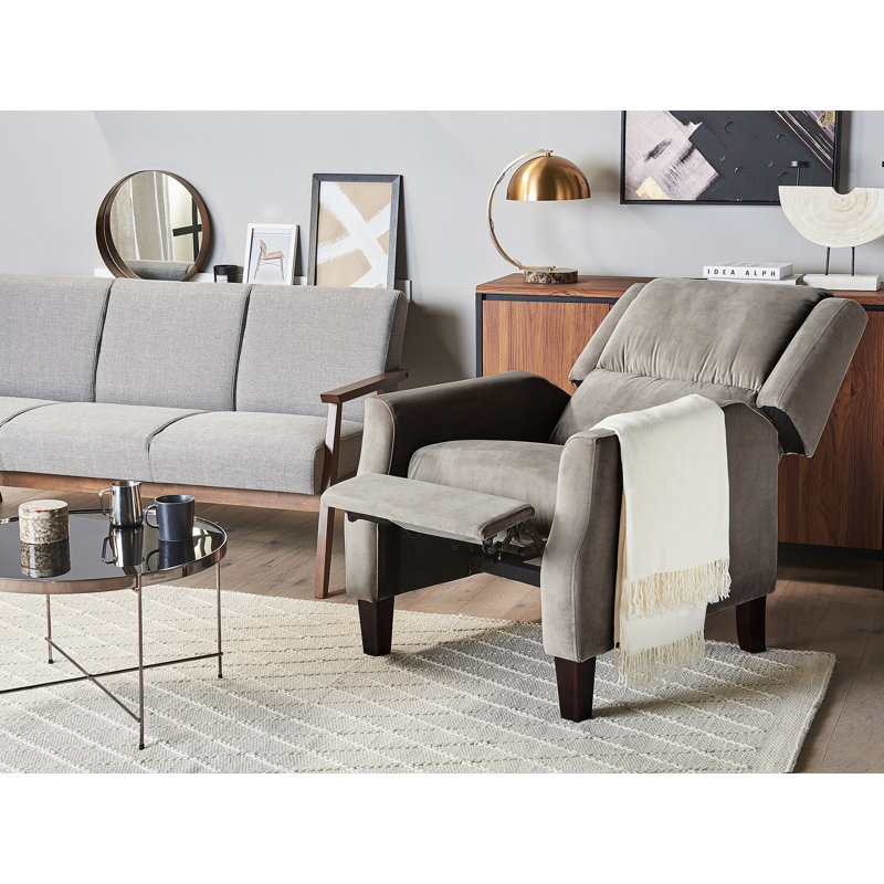 Castin 75cm Wide Velvet Standard Recliner, Grey