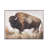 Bolting Bison Rustic Framed Canvas Wall Art