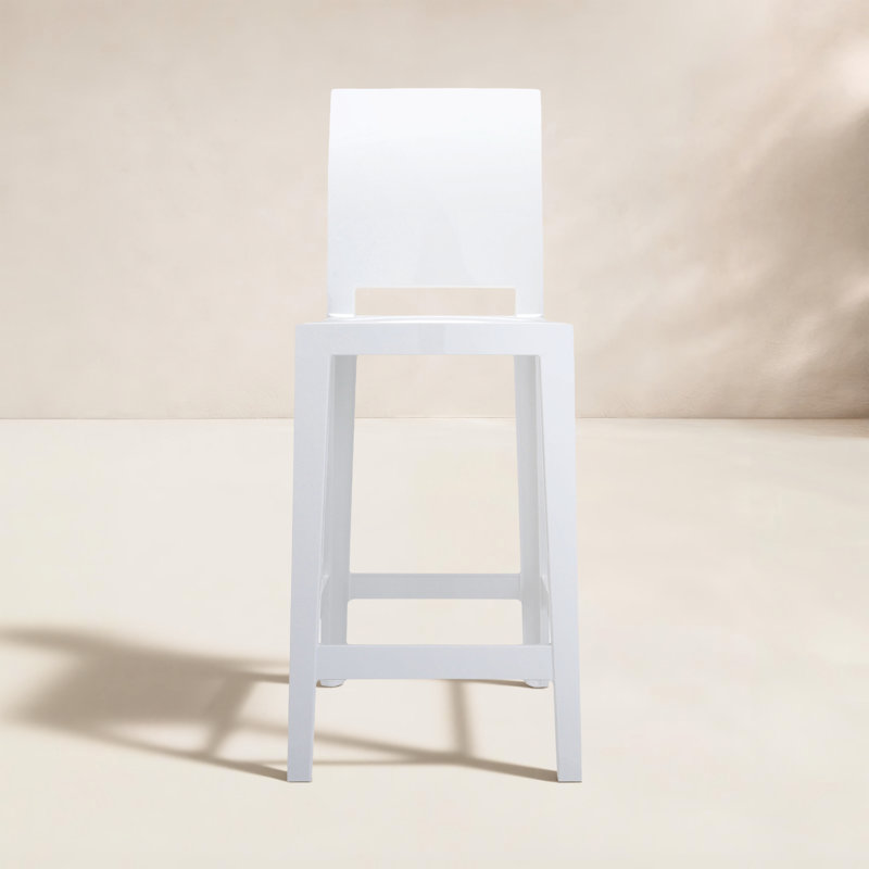 One More Outdoor Bar Stool, Counter, Glossy White