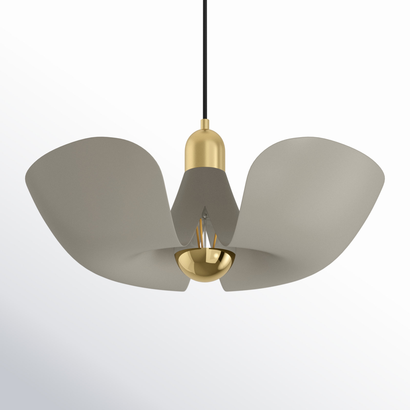 Arth Single Light Dimmable Pendant, Satin Brass/Silver Gold