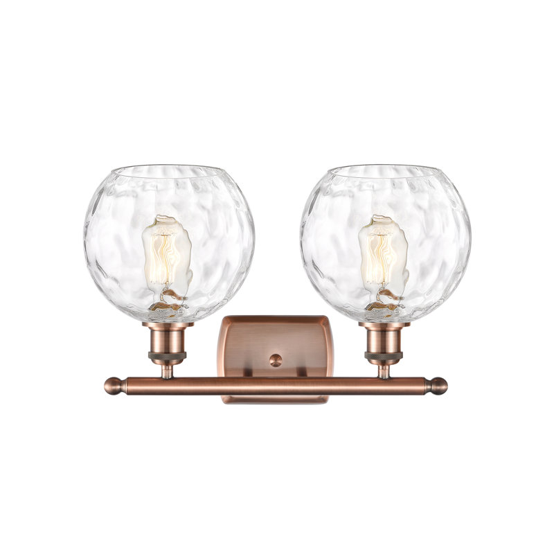 Éclairage pour meuble-lavabo en laiton antique à 2 lumières Cindi, Ampoule non incluse, Cuivre antique