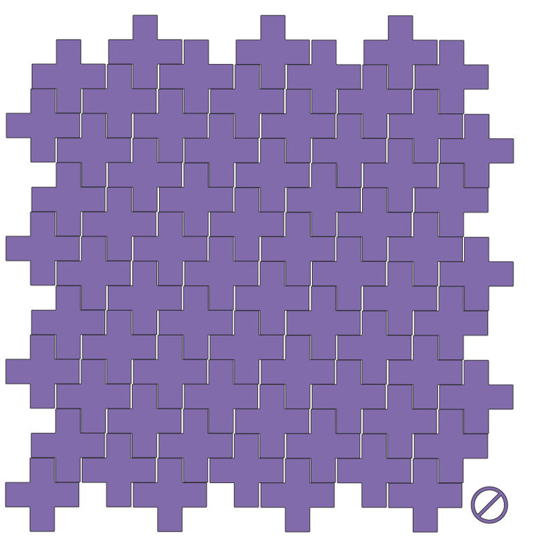 Décalcomanie murale à motifs croisés suisses, H 3 po x l 3 po x P 0,01 po, Lavande
