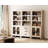 74" Tall  Bookshelf With Glass Doors And Drawers, Farmhouse Bookcase With Adjustable Shelves, Versatile Hutch Cabinet For Living Room, Home Office, Library, Beige-827303519