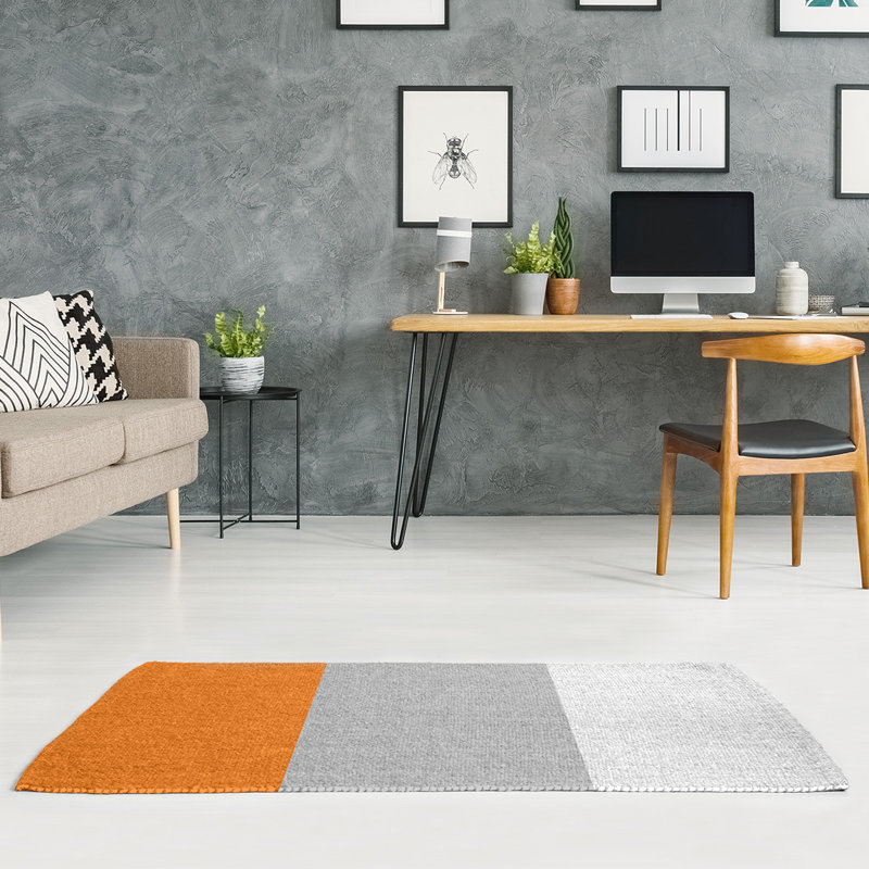 Tapis orange/gris, Rectangle 4 pi x 6 pi