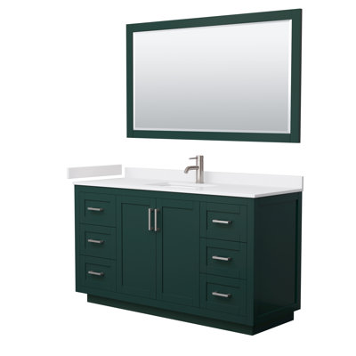 Miranda 60" Freestanding Single Bathroom Vanity with Cultured Marble Top with 58" Mirror