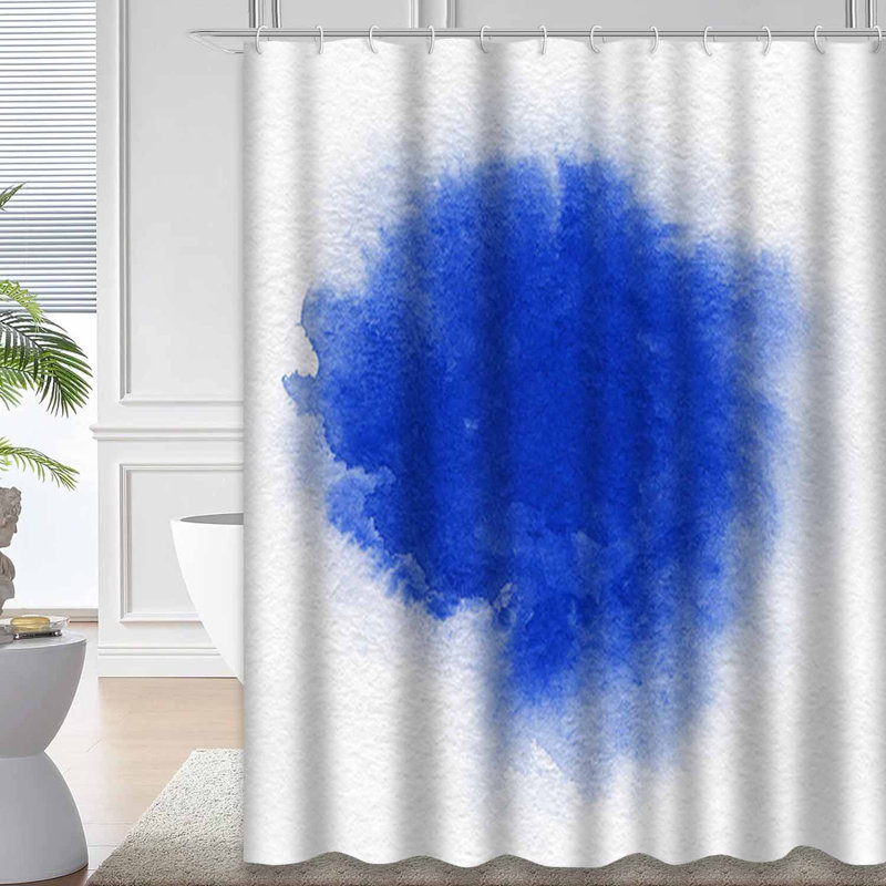 Rideau de douche bleu imperméable, rideaux de douche pour la salle de bain avec 12 crochets, 72" L x 78" W