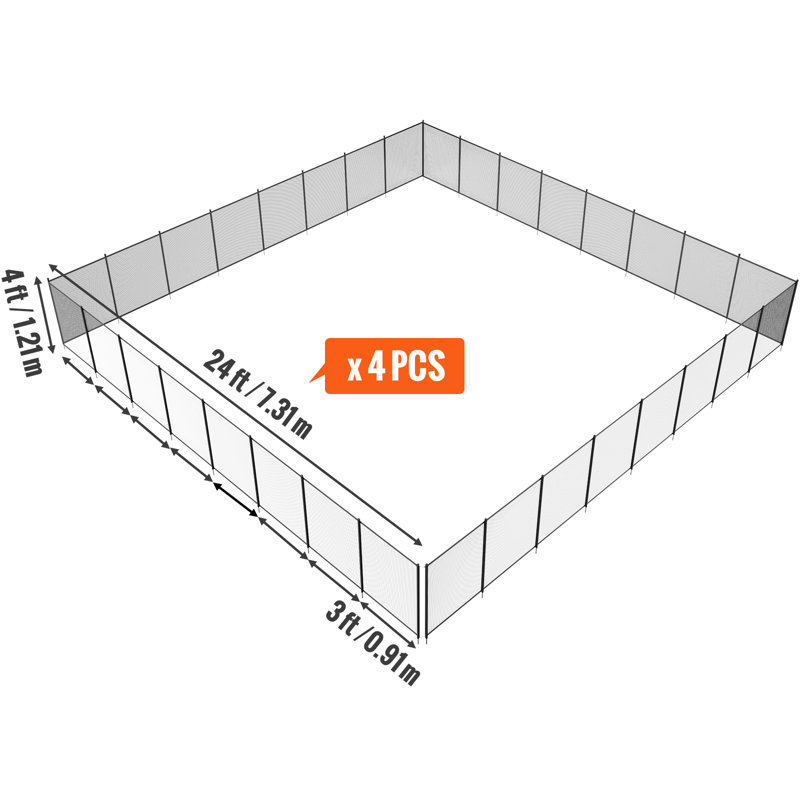 VEVOR Pool Fence for Inground Pools, 96 ft W x 4 ft H