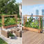 Lit de jardin surélevé en bois avec treillis arqué - pour légumes, herbes, fleurs | Patio extérieur, pelouse et cour arrière-129945541